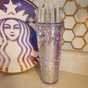 Starbucks Holographic Iridescent Tumbler w/ Bow - NEW W/ TAG